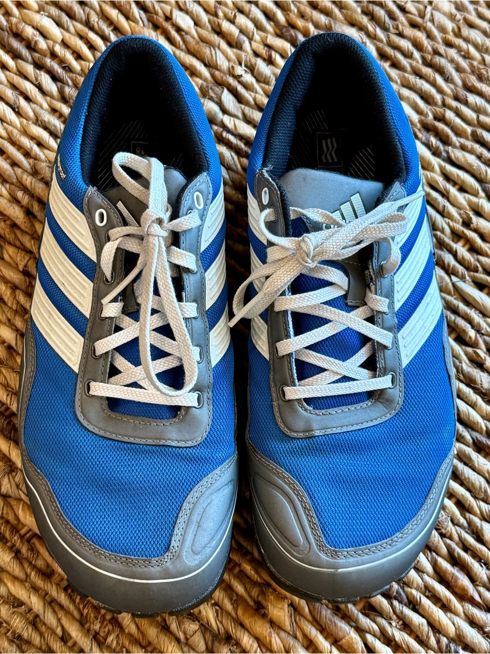 adidas Men's Blue and White Athletic GOLF Sneakers
